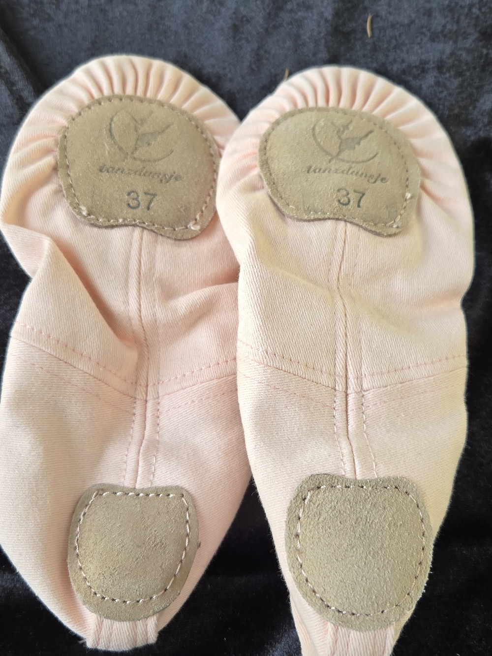 Classic Light Pink Ballet Slippers with Suede Patches